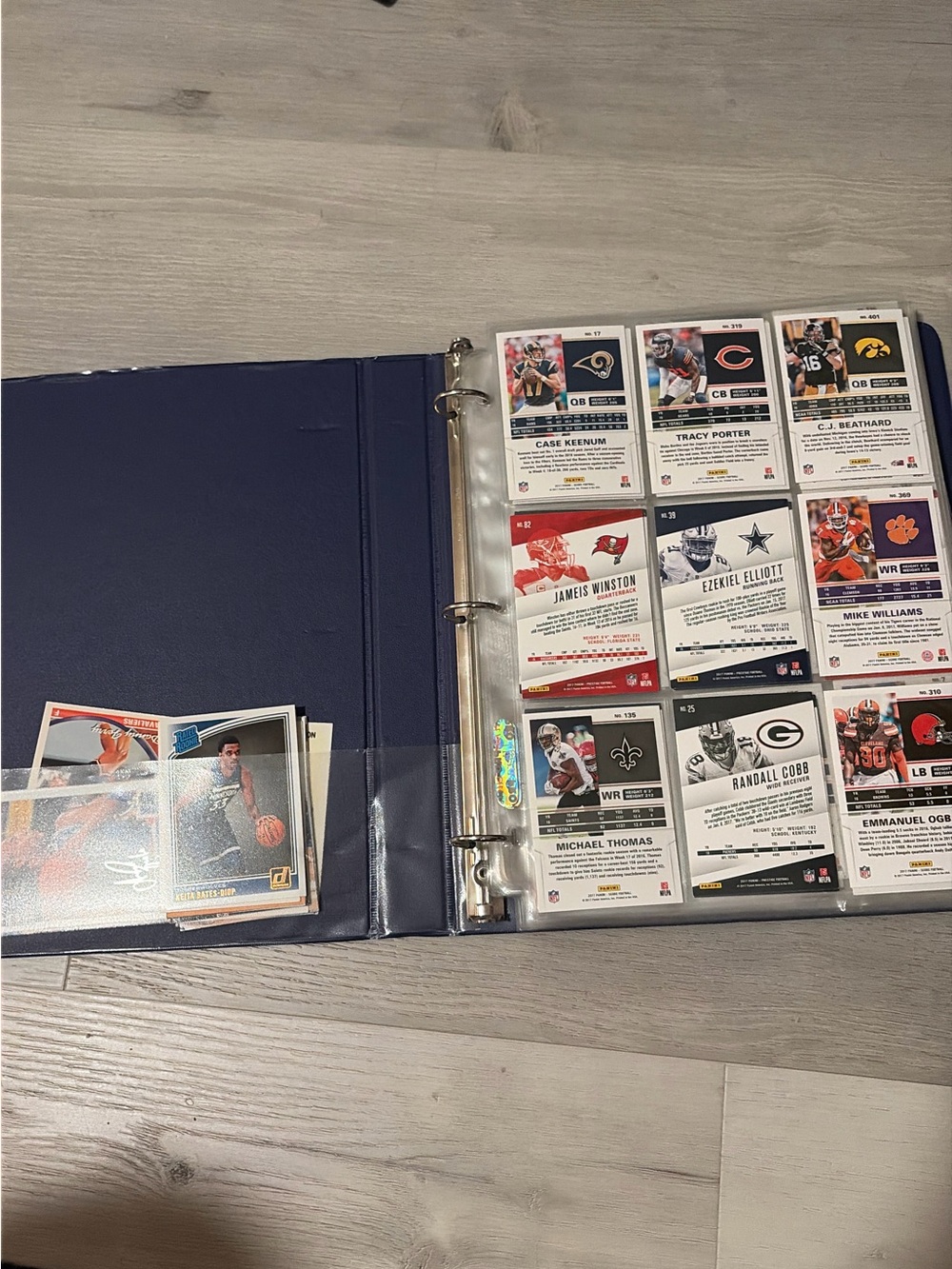 23 full pages of NFL trading cards